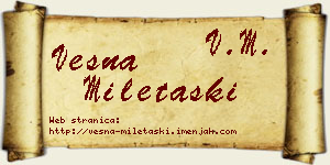 Vesna Miletaški vizit kartica